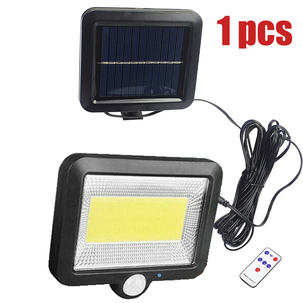 LED Solar Light Outdoor Wireless Solar Powered garden street Wall lamp seperable Panel security night light floodlight spotlight: remote 100led 1pcs
