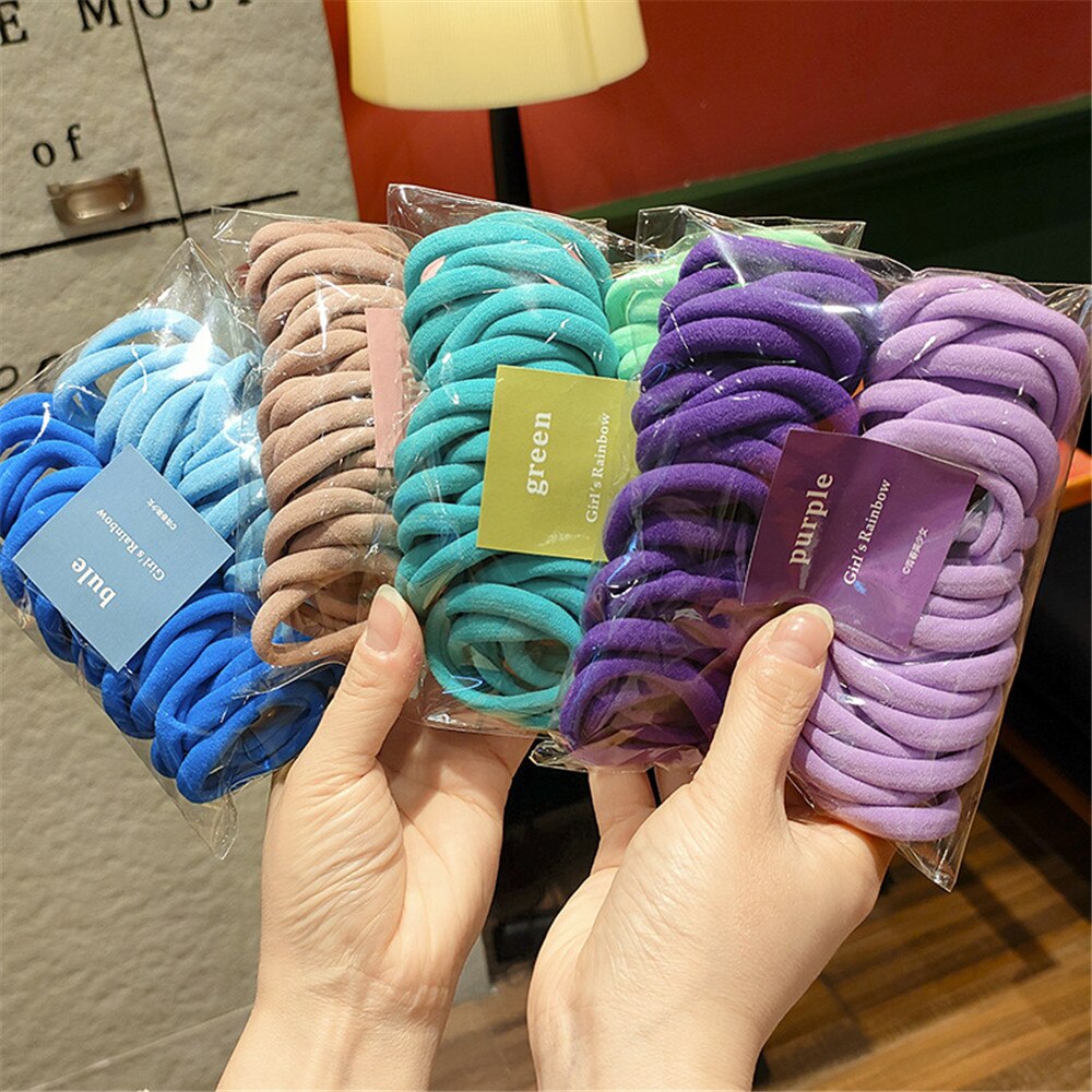 50/- piece set of women's/girls 4cm 2cm nylon elastic hair bands, ponytail holders, rubber bands, scrunchies, headbands, hair accessories