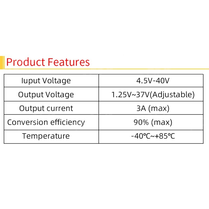 -DC Voltage Adjustable Step-Down Power Module LM2596 Step-Down Module
