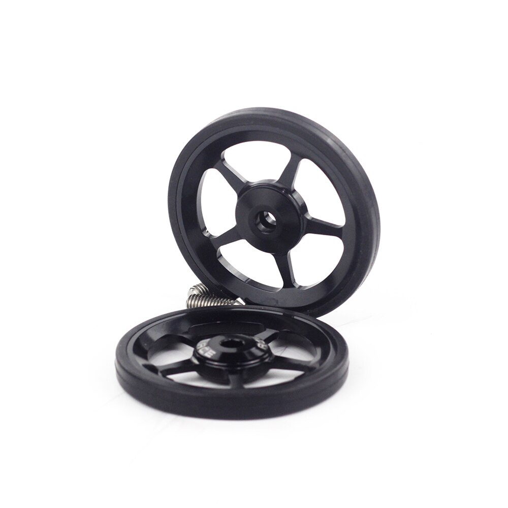 Aceoffix Easy Wheels Easywheel & Titanium Bolts For Brompton Folding Bike Dino Kiddo bike Alloy Super Lightweight wheels 2pcs: Black