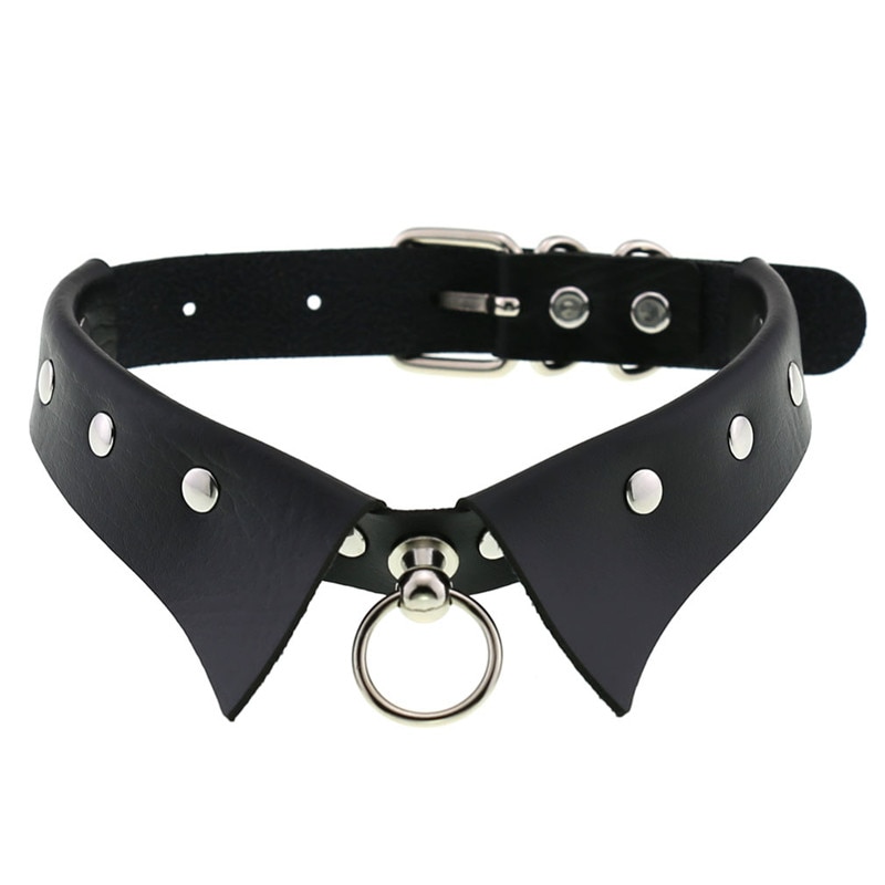 Schwarz Leder Kragen Choker Halskette Gothic Punk Kühlen Chocker Goth Kleidung Zubehör Für Frauen Cosplay Schmuck