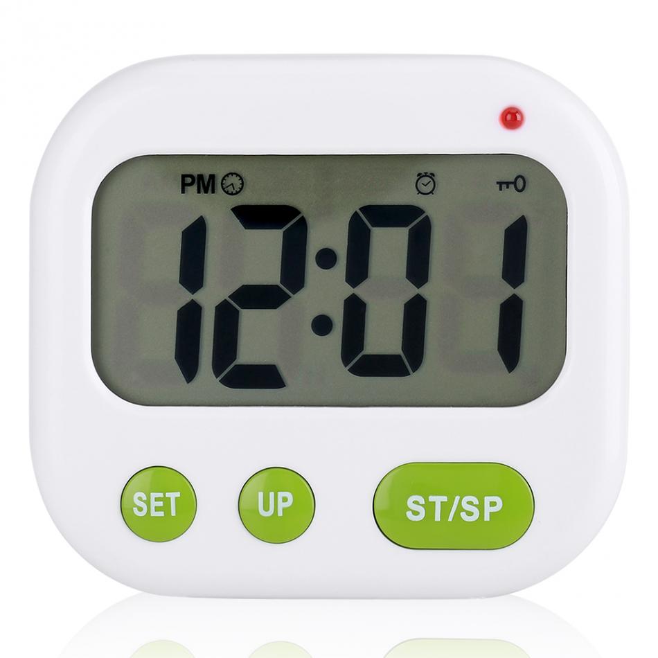 Digital LCD Alarm Clock Electronic Timer Kitchen Timer Timing Tools with Backlight Music/Vibration Modes
