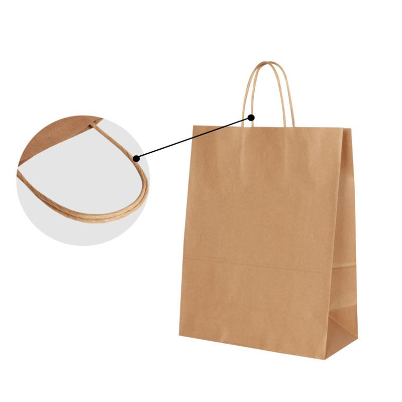 10 Stks/partij 4Size Kraft Diy Multifunctionele Kerstmis Nieuwjaar Papieren Zak Met Handvat Doek Boodschappentas
