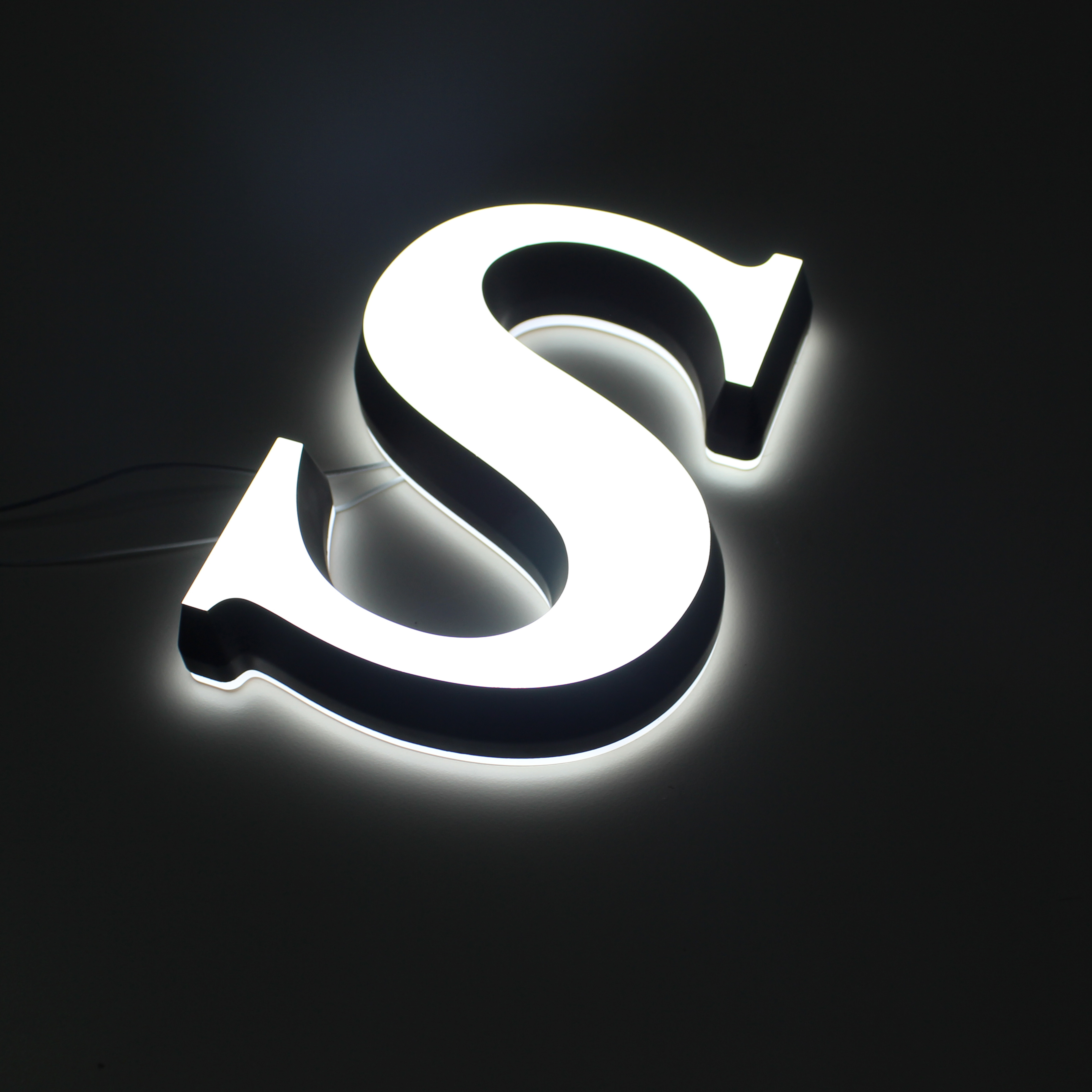 Wall mounted front and back lit acrylic signage waterproof face and halo lit light for party