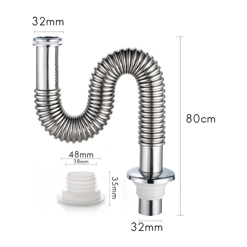 Stainless Steel Kitchen Sink Drain Pipe,For Sink Drain Sewer Floor Drain Kitchen Faucet Accessories