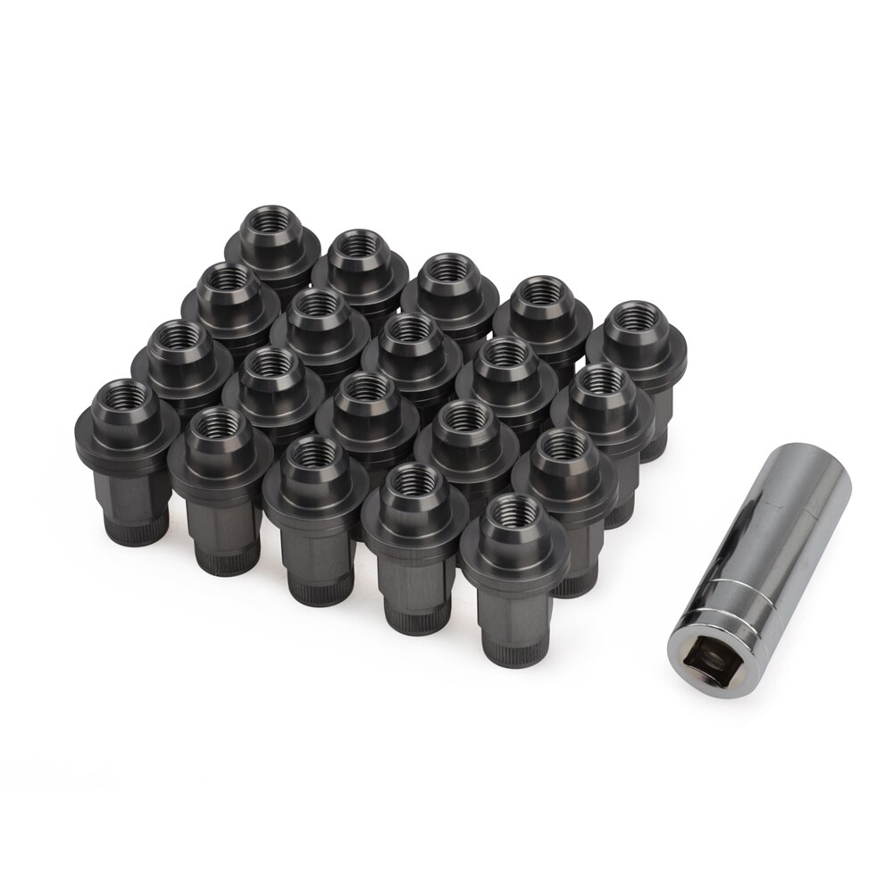 20pcs Wheel Lug Nut M12x1.5 Thread with Washer Seat 7075-T6 Aluminum Car Bolt