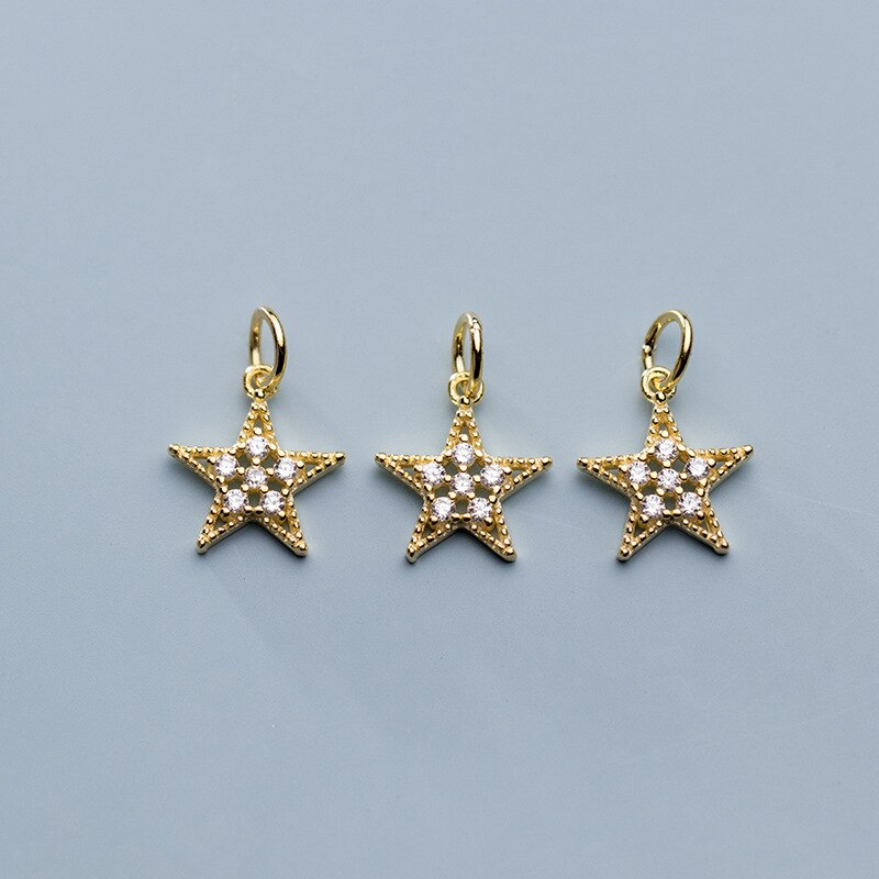 Uqbing wunderschöner zirkonia-hohlstern mit 925 sterlingsilber-Reize für halsketten und armbänder – schmuckherstellung