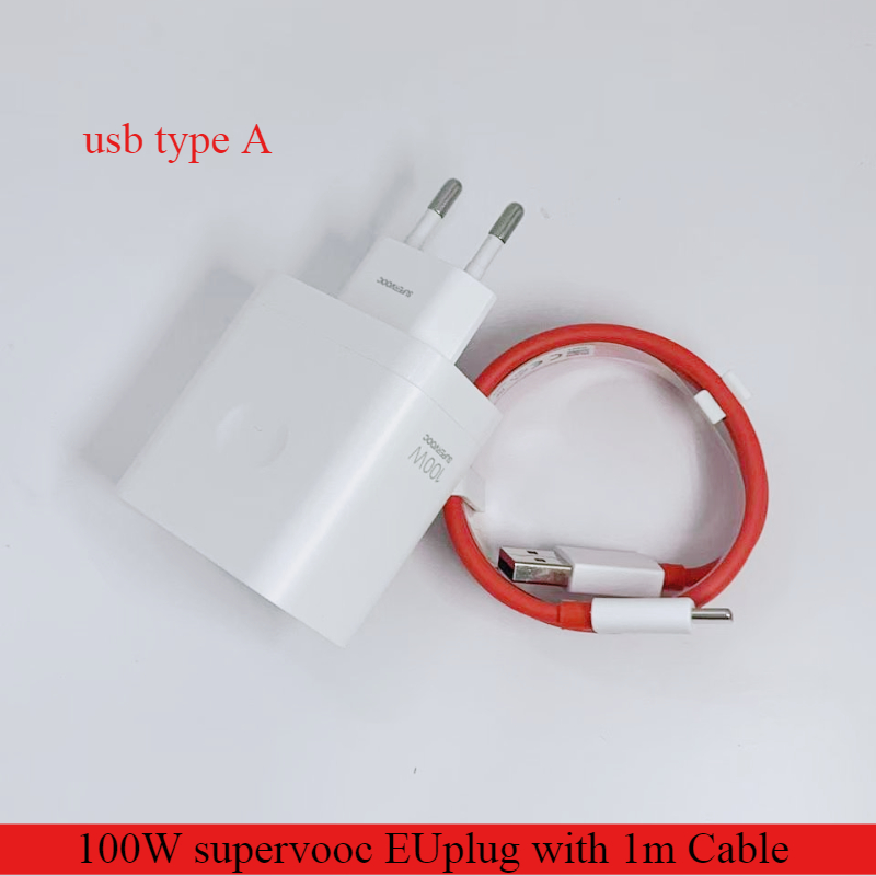 Chargeurs rapides SuperVOOC 100W pour OnePlus 13 12 11 10 Pro Nord CE4 CE3 Lite OPPO Realme avec câble USB Type C de 1M: DE