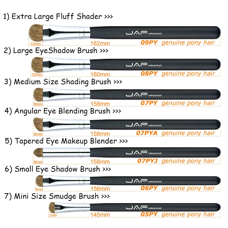 JAF-Kit de herramientas de maquillaje para sombra de ojos, juego de brochas de maquillaje profesionales para mezcla de sombras de ojos, JE07PY, 7 Uds.
