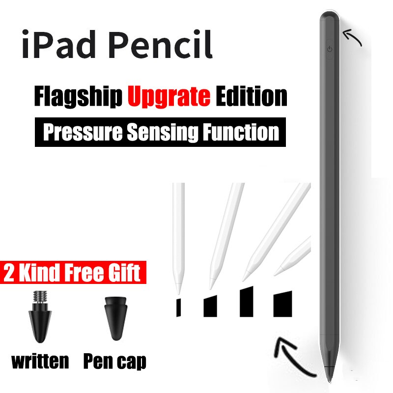 Stylet stylo pour Apple Ipad 2 1, Ipad Pro 11 12.9 , Ipad AIR 3 MINI 5 7 6 10.5 10.2 7.9, accessoires: Pressure Black