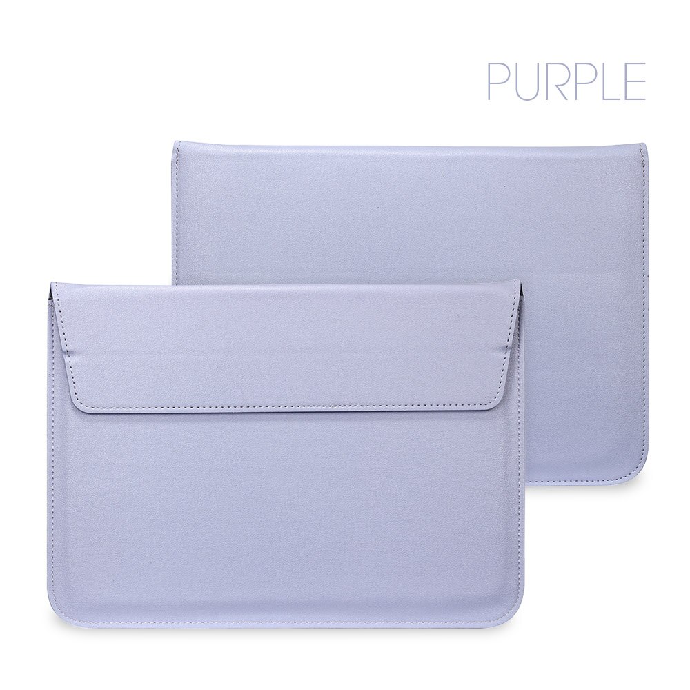 Étui de protection de manches en cuir PU pour Apple Macbook Air Pro Retina 11 12 13 15, housse pour ordinateur portable 13.3 pouces, Mac book: Model A1708 A2159 / Purple