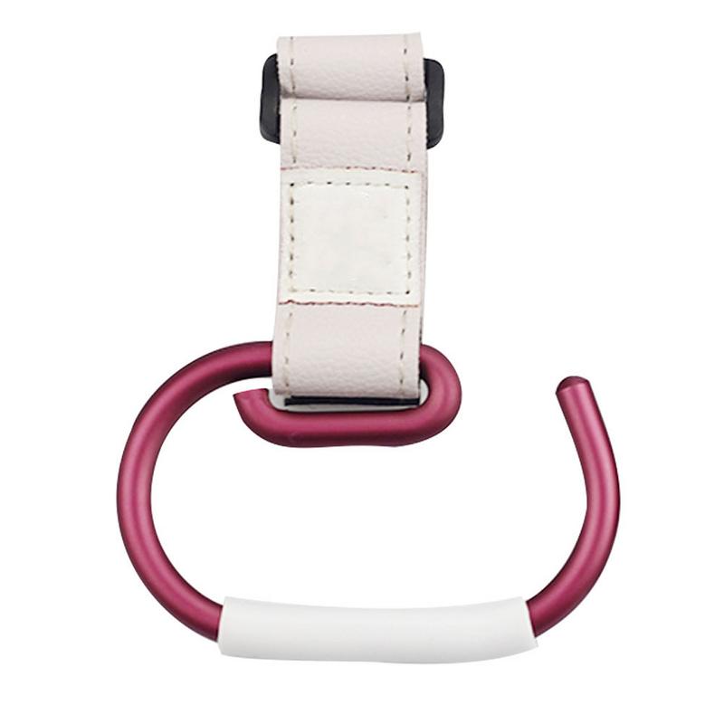 Ganchos de cochecito para bebé, percha para cochecito, mosquetón, Clip de la bolsa de compras, gancho giratorio con correa y gancho, 7 colores
