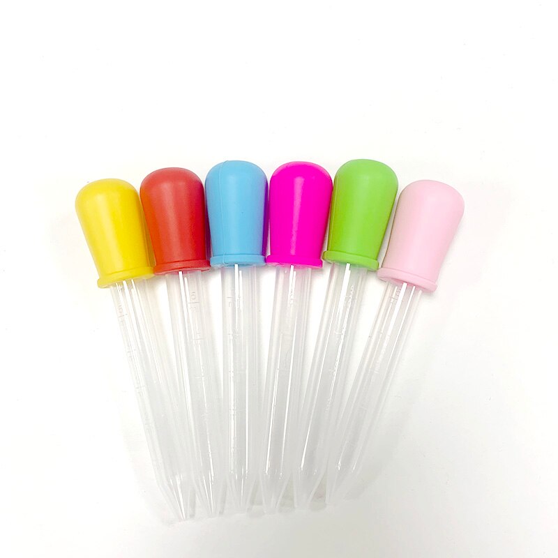 IMBABY 6pcs 5mL Children's Pipette Silicone Plastic Dropper Feeding Medicine Eye Ear Dropper School Children Laboratory Pipettes