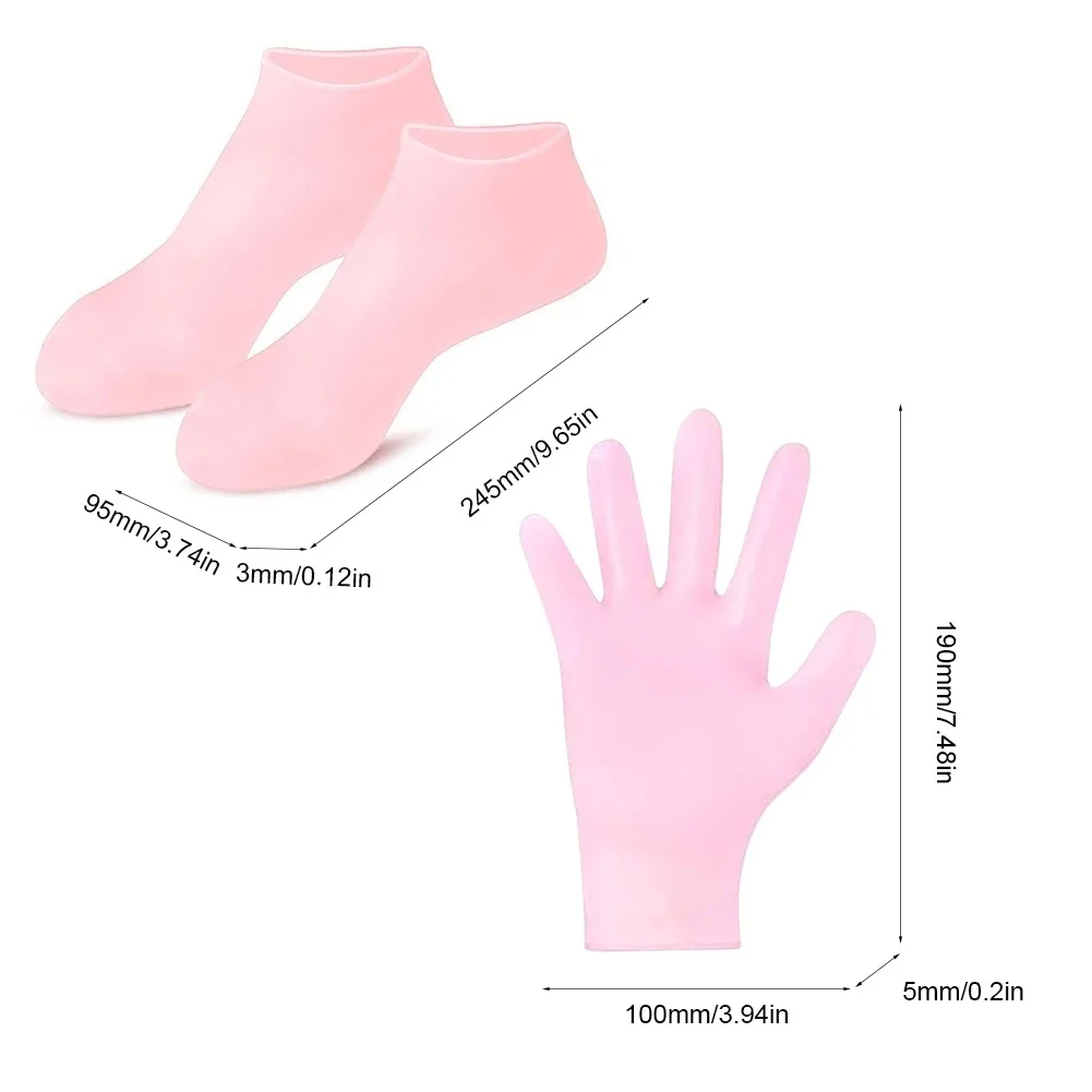 Chaussettes de soin des pieds en silicone, anti-Contation, gel hydratant, blanchissant, exexpansif, SPA, gants, outils, 1 paire, 2 paires