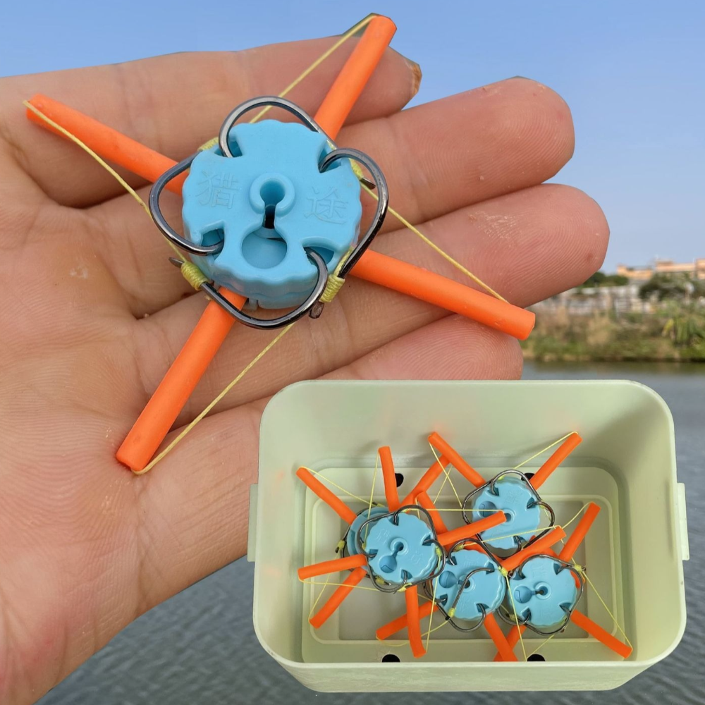 String Hook Fishing Bait Cage Carbon Steel Anti Winding Line Group Feeder Sinker Five Hook Bighead Carp Specific