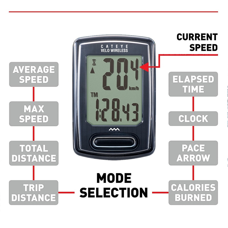CATEYE Bike Computer Wireless Cycling Computer Bicycle Waterproof Kilometers Odometer Stopwatch Speedometer Bicycle Accessories