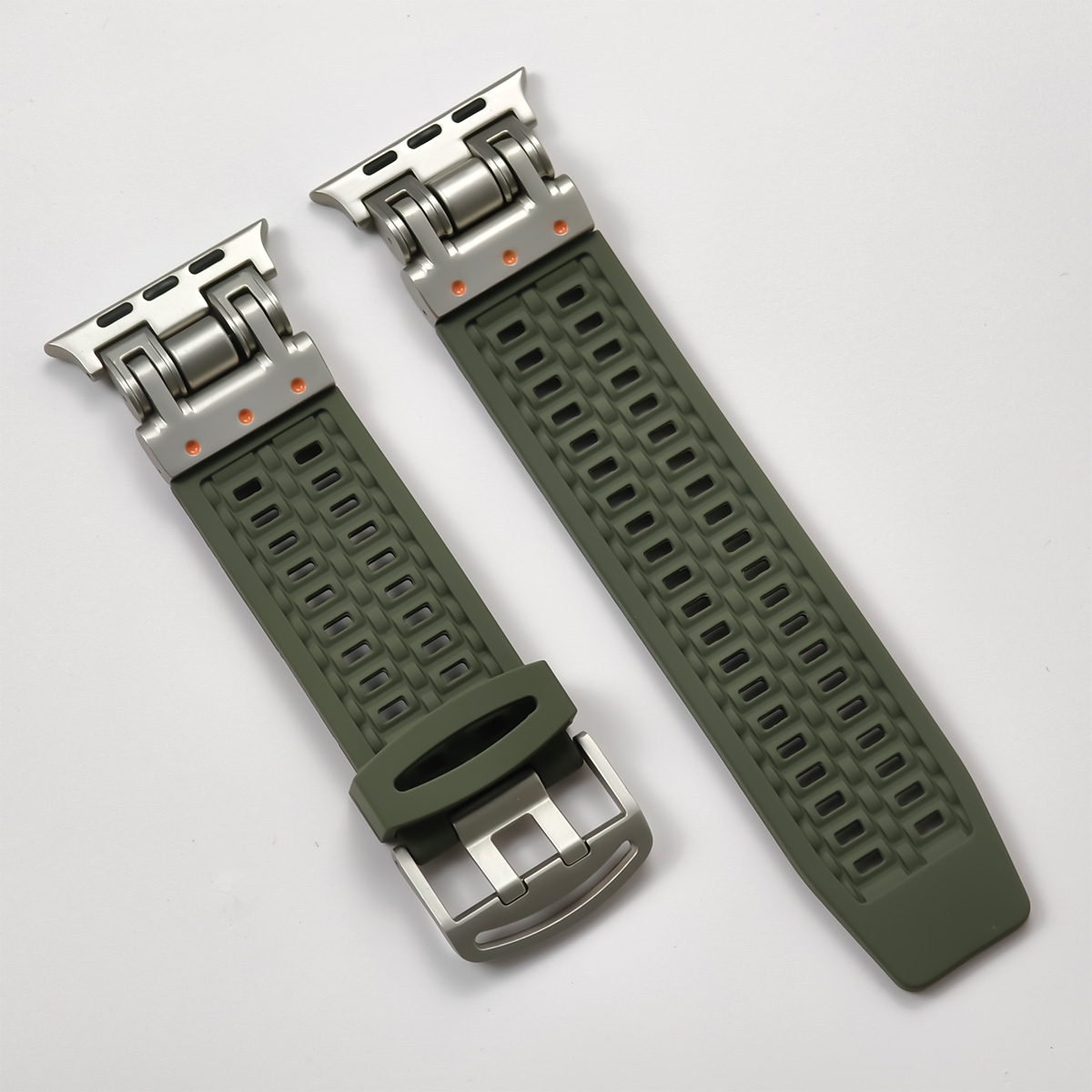 Sports silikone rem til apple watch ultra 2 49mm 45mm 44mm 42mm blød gummirem til iwatch serie 9 8 7 6 5 4 se herrearmbånd: Sølv