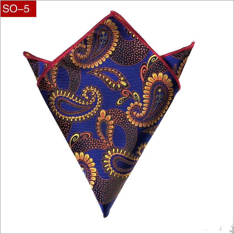 Heren zakdoek luxe jacquard stropdas voor heren paisley pochet handdoek zakdoeken 26.5cm volledige jurk accessoires: Zy-so -5