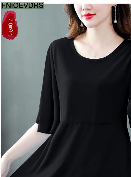 M -4xl lösa kläder kvinnor sommar kortärmade volangskjortor casual chiffong blommig tunika peplum toppar och blusar: Xl / Svart