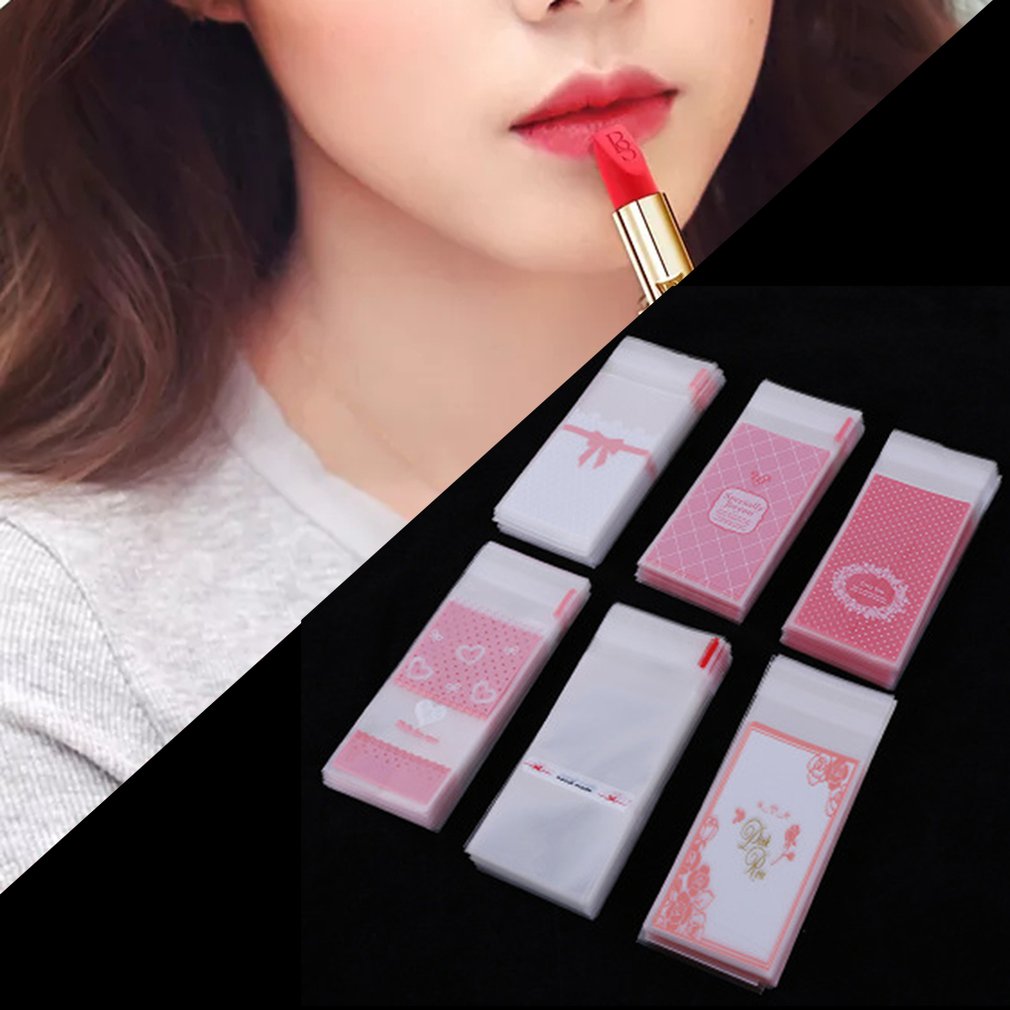 Lipstick Single Packing Bag Lip Balm Sealing Bag Lipstick Packaging Self-Adhesive Bag Rectangle Packing Bag