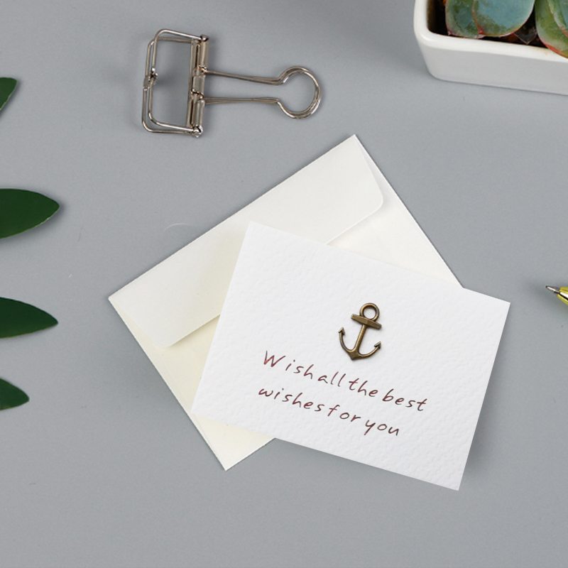 50Pack fold card with envelope greeting retro Metal Festival towers clover crown triumphal arch 8*6CM: H