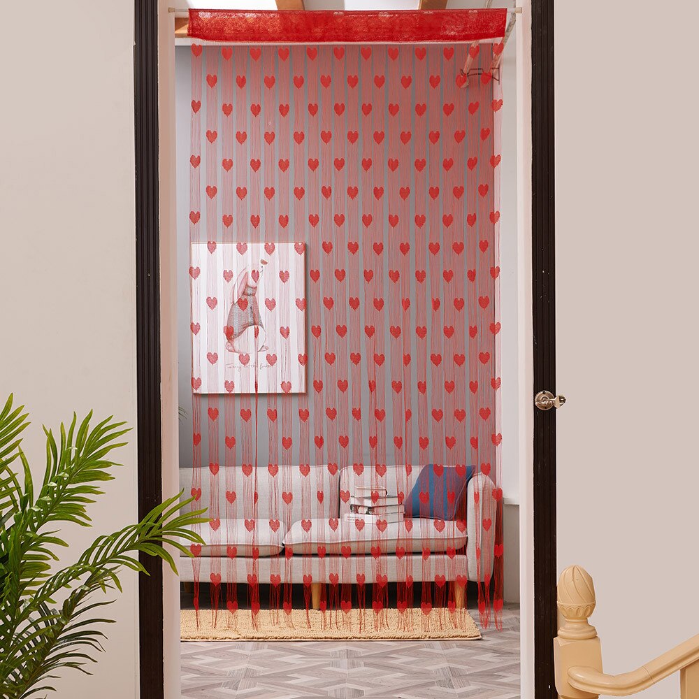 Europäischen Und Amerikanischen Stil String Vorhang Shiny Quaste Linie Vorhänge Für Wohnzimmer Küche Fenster Tür Teiler 50cm x 200cm: Red