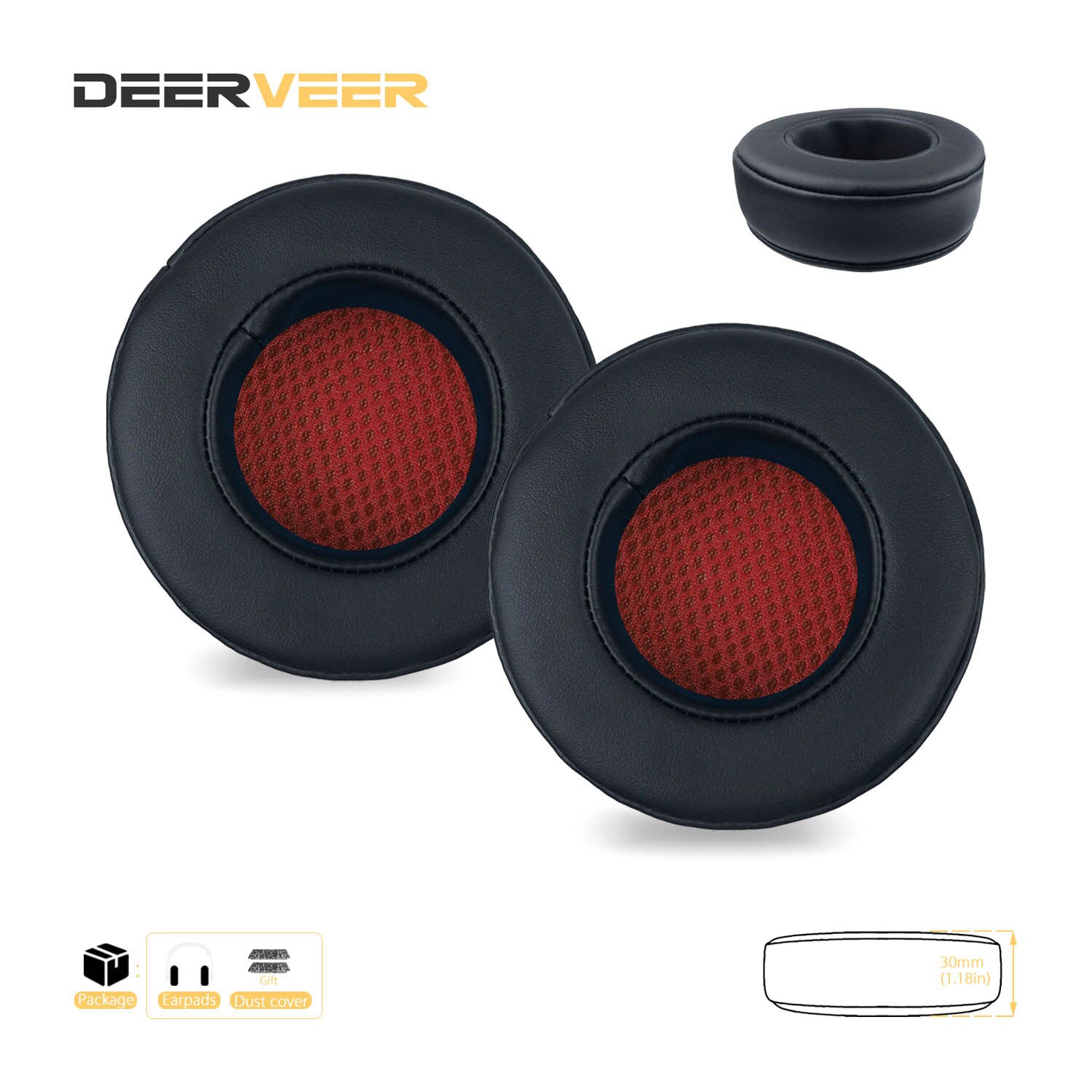 DEERVEER-almohadillas de repuesto para auriculares Bluedio T5, T4, T4S, cojines de espuma viscoelástica gruesa, diadema: 7Thicken Red