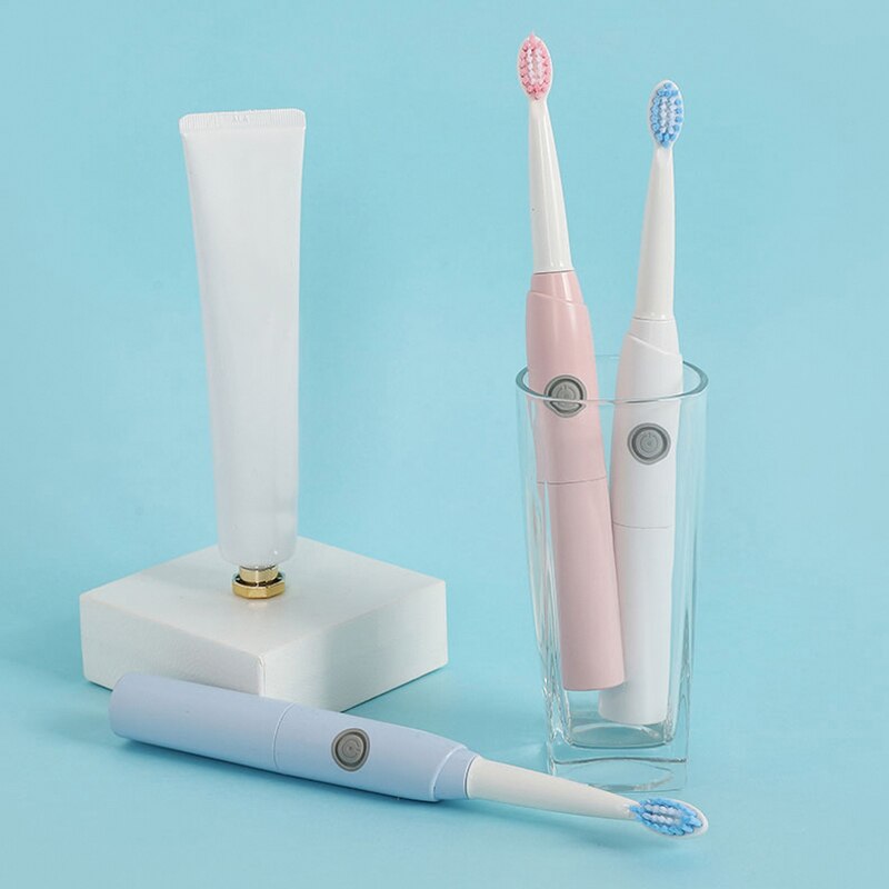 Simple Sonic Electric Toothbrushes for Adults AA Battery Clean Whitening Toothbrush IPX7 Waterproof With 4 Brush Head Portable