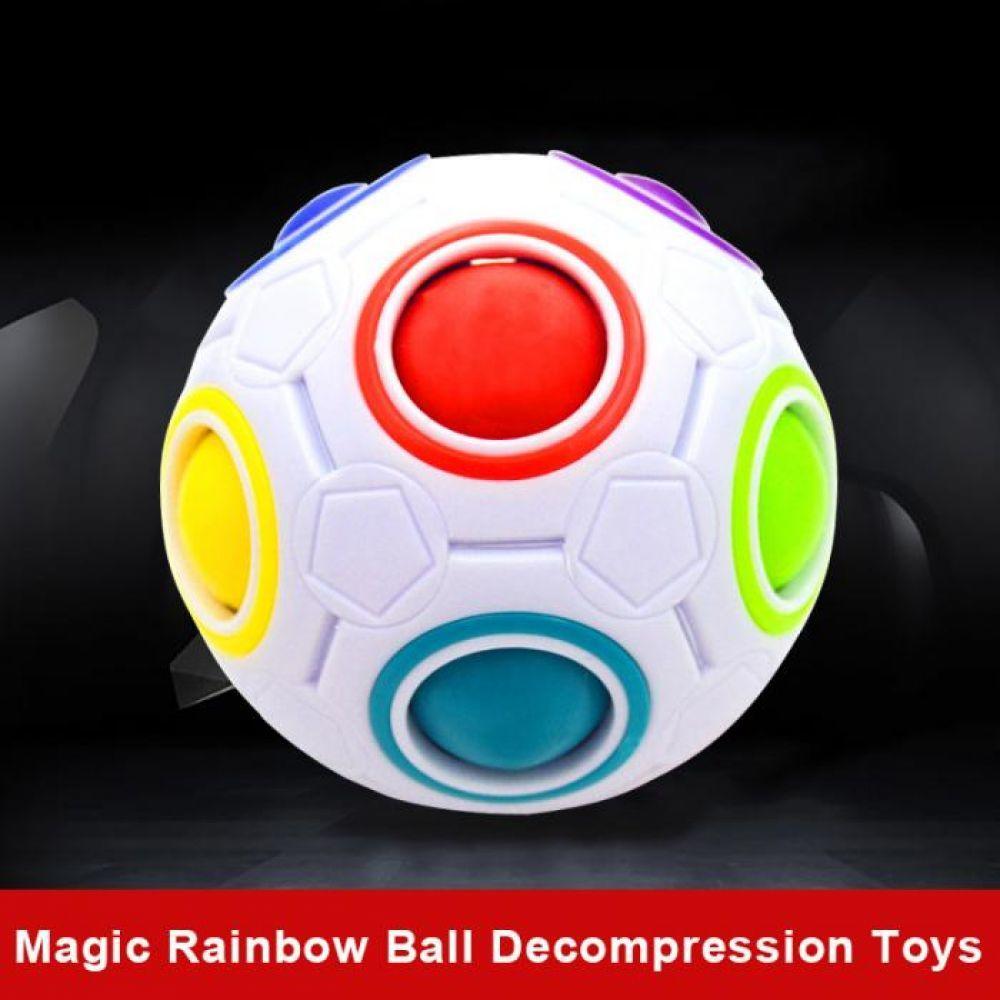 Adult Kid Ball Magic Cube Toy Plastic Rainbow Football Puzzle Children Learning Educational Fidget Toys NSV775