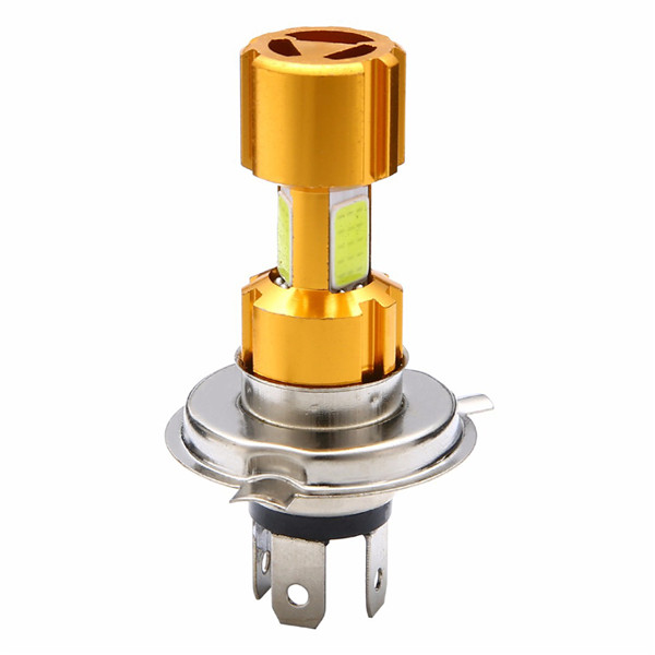 Motorfiets LED Koplamp H4 18W LED 3 COB Koplamp Lamp 1500LM 6500K Hi/Lo Beam Light Wit voor ATV Moto Motor Accessoires: Default Title