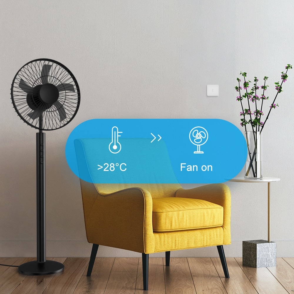 Sonoff snzb -02 -  zigbee temperatur- og fugtighedssensor fungerer med sonoff zigbee bridge i realtid datatjek via ewelink app