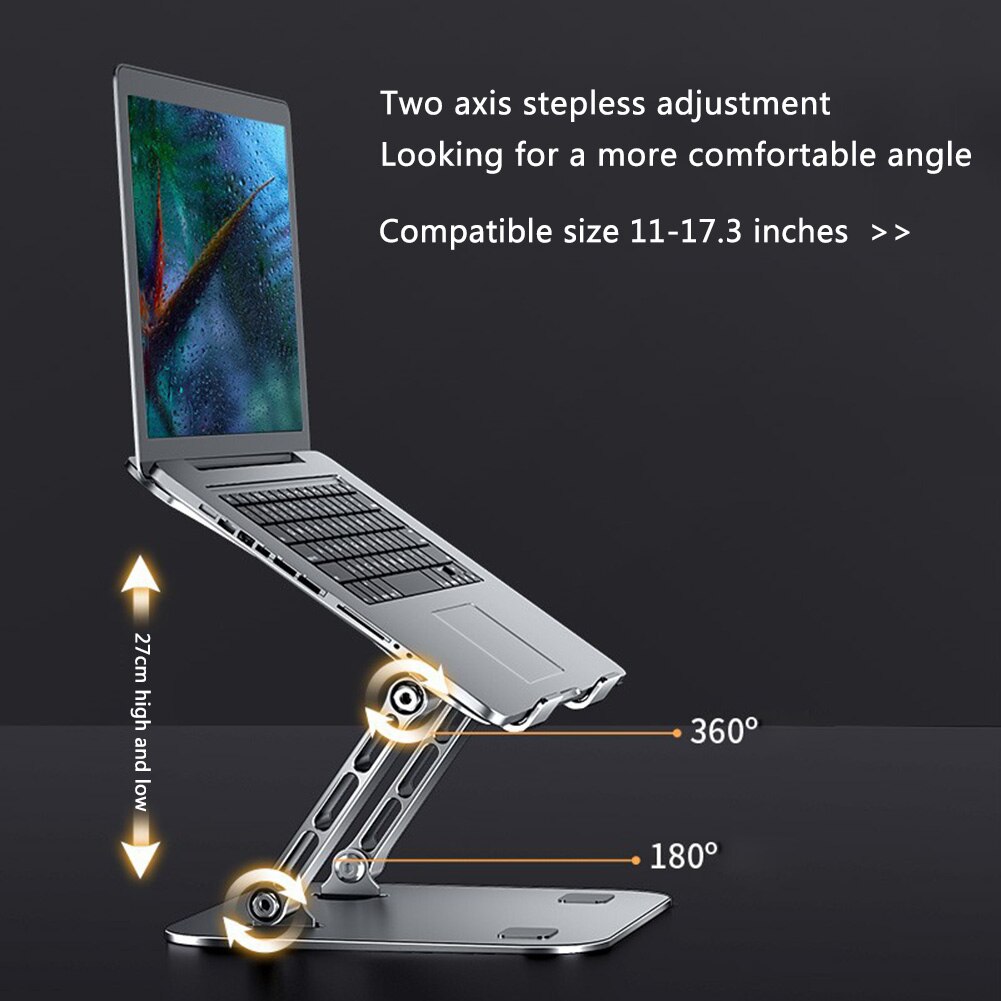 Laptop Stand Adjustable Foldable Aluminum Alloy Notebook Stand Compatible with 10-17 Inch Laptop Portable Cooling Laptop Holder
