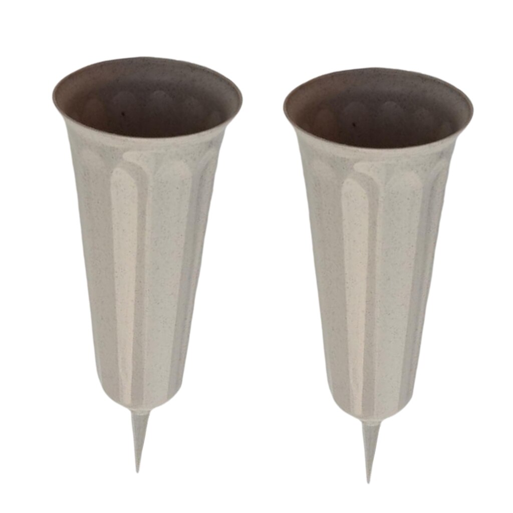 Set Van 2 Begraafplaats Vaas Memorial Begrafenis Leveringen Bloempot Grondpen Plastic