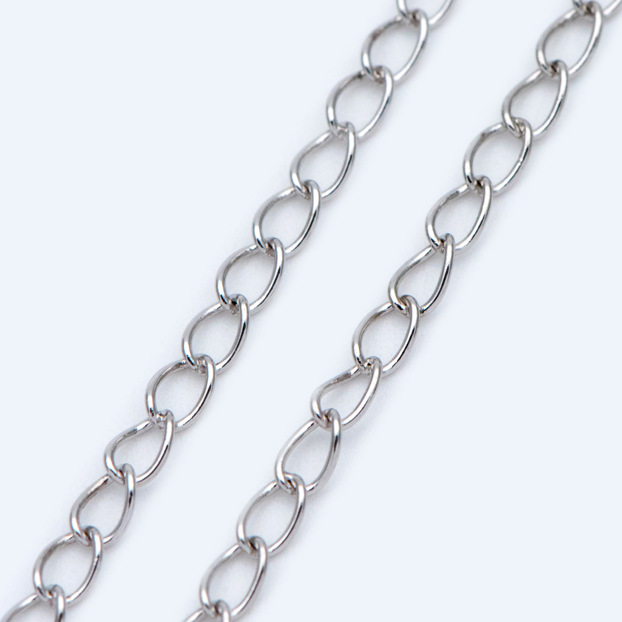 Gouden/zilveren/roségouden schakelketting, echt gouden/gerhodineerde messing ketting, doe-het-zelf sieradenonderdelen (lk -175)): Zilver