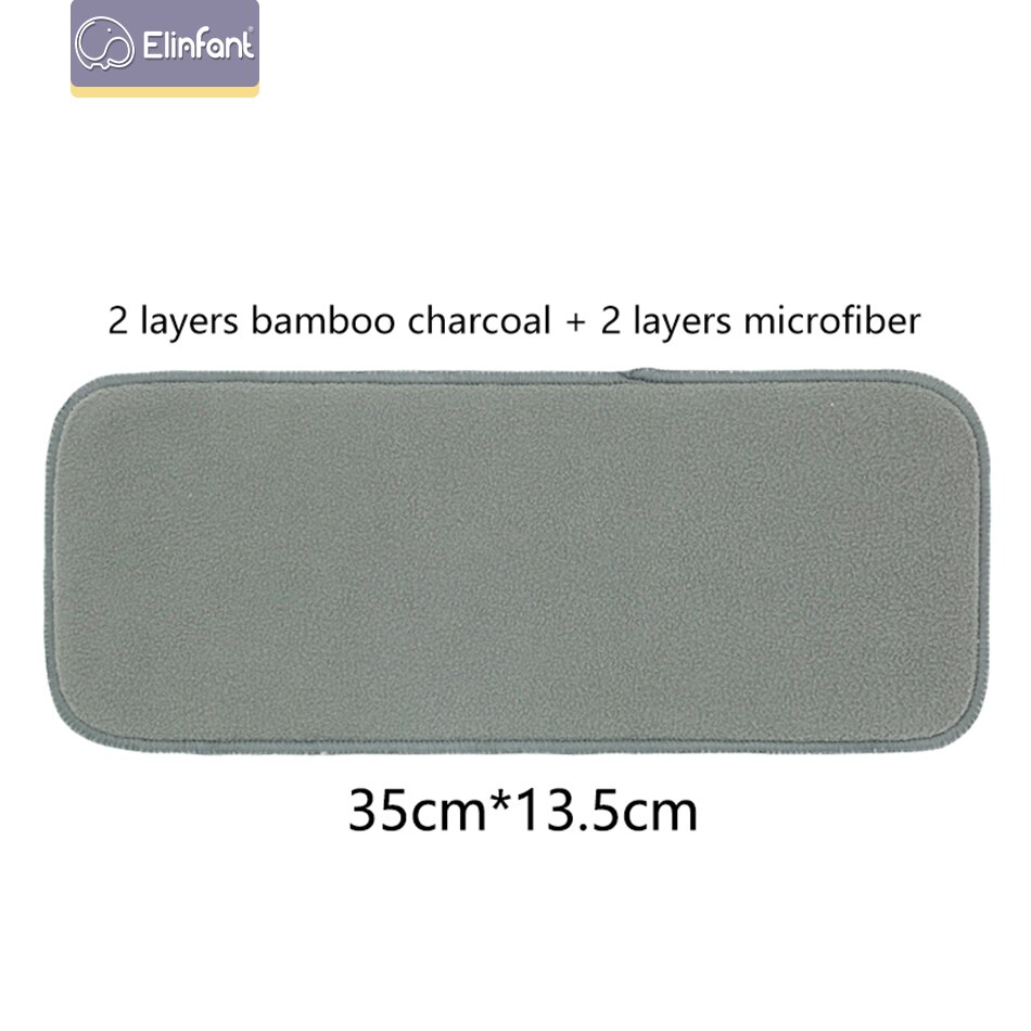 Elinfant 10 / Pcs Baby Nappies Reusable Diaper Inserts 2 + 2 Layers Bamboo Charcoal Cloth Diaper 35 * 13.5cm for Baby