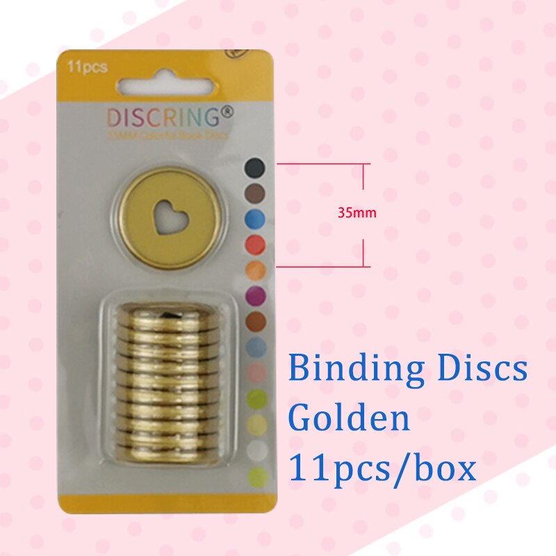 11 Stks/doos Frosting Hartvormige Notebook Plastic Disc Binding Plastic Ringen Diy 360 Graden Opvouwbare Disc Gesp Kantoorbenodigdheden: Golden