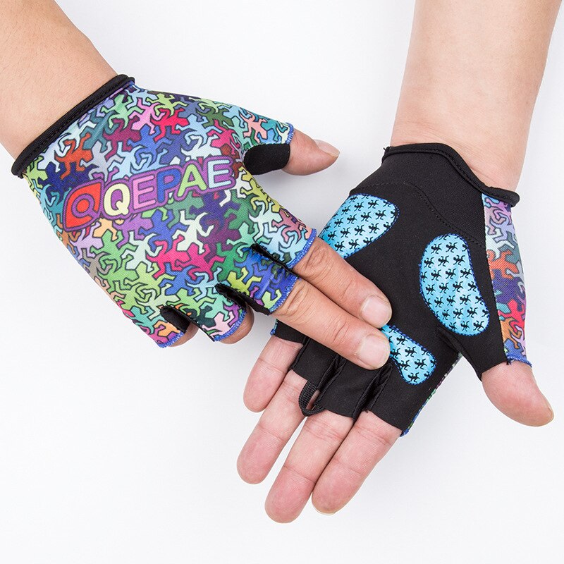 Qepae Cycling Gloves Full Finger MTB Bicycle Gloves Half Finger Anti-slip Shockproof Gel Breathable Lycra Padded Palm Gloves: QG047 / M