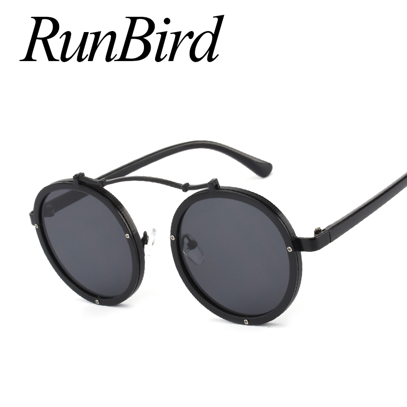 Vintage Round Metal Steampunk Sunglass Women Brand Metal Steam Punk Sun Glasses Driving Men Oculos De Sol R561