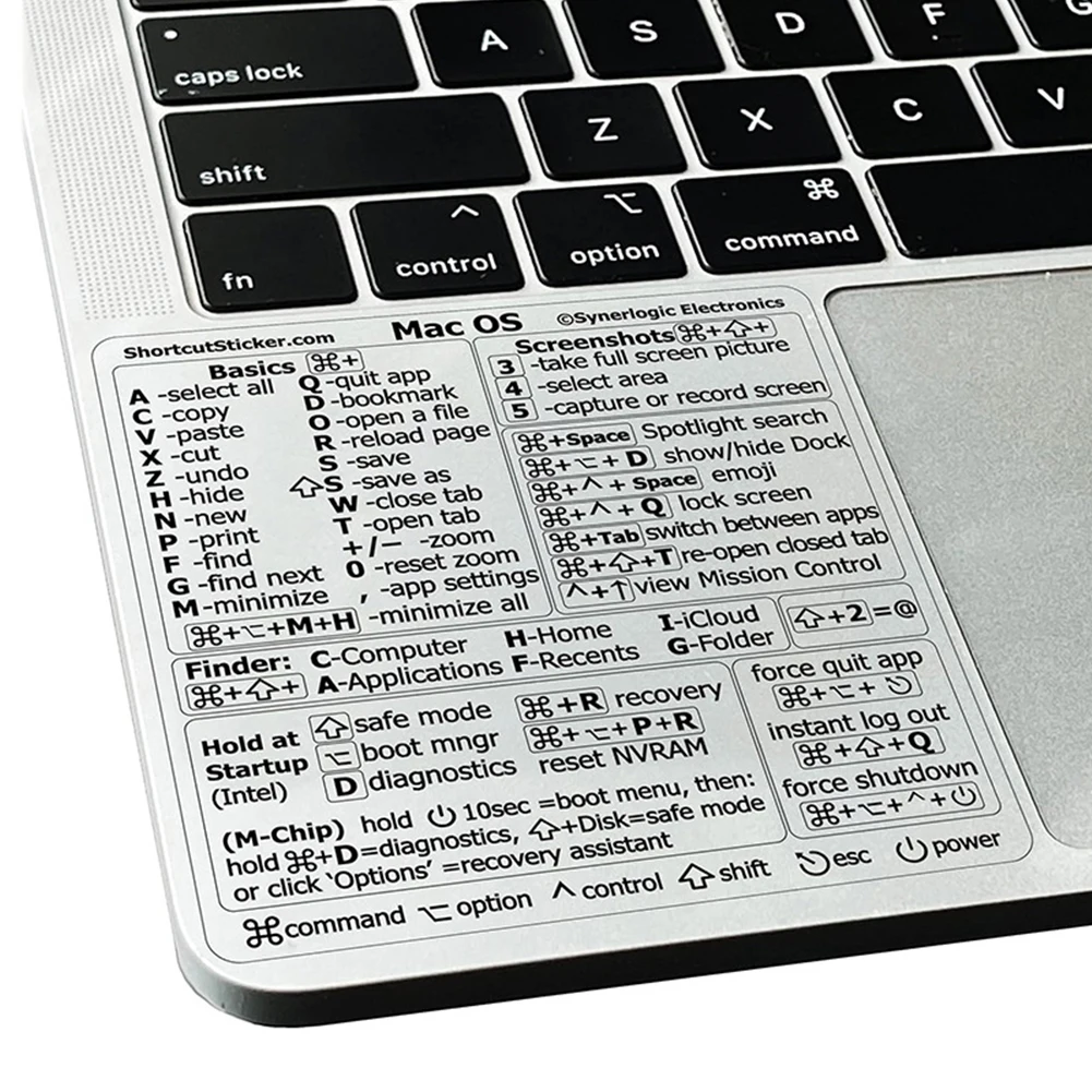 1pc naklejki ze skrótami klawiaturowymi do systemu word, excel, mac os, naklejka ochronna na laptopa z grafiką i literami