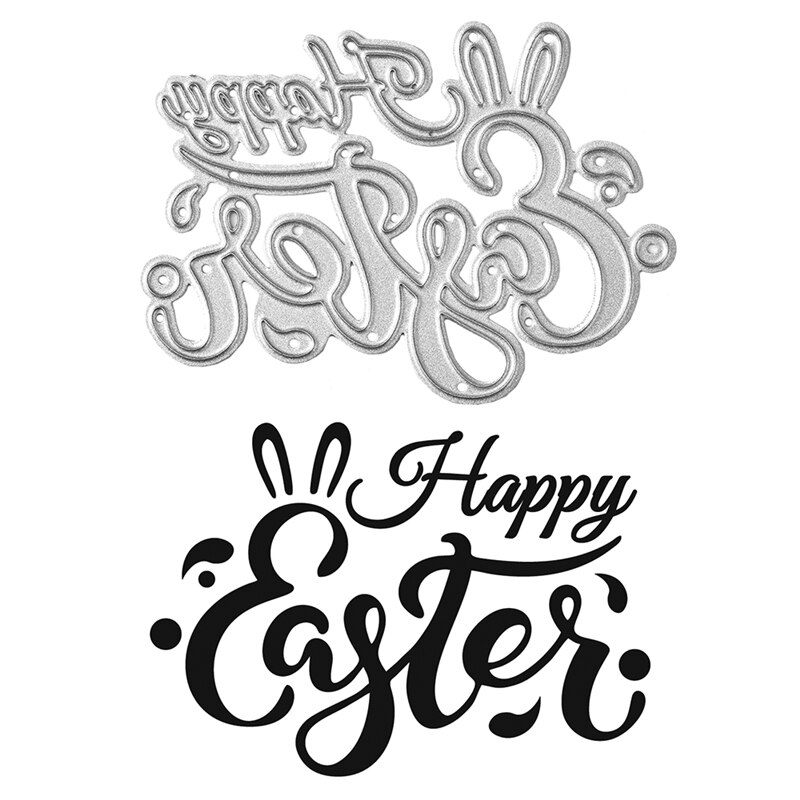 DiyArts Happy Easter Letter Metal Cutting Dies Scrapbooking For Making Cards Decorative Embossing DIY Crafts Stencils