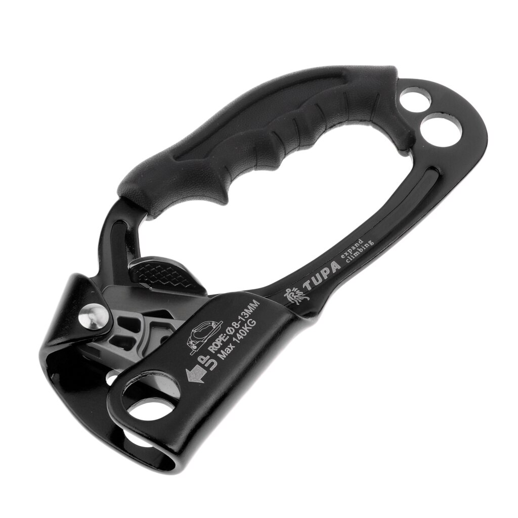 Hand Ascender Rock Climbing Tree Arborist Rappelling Gear Equipment Rope Clamp for 8~13MM Rope 22KN: Black Right Hand