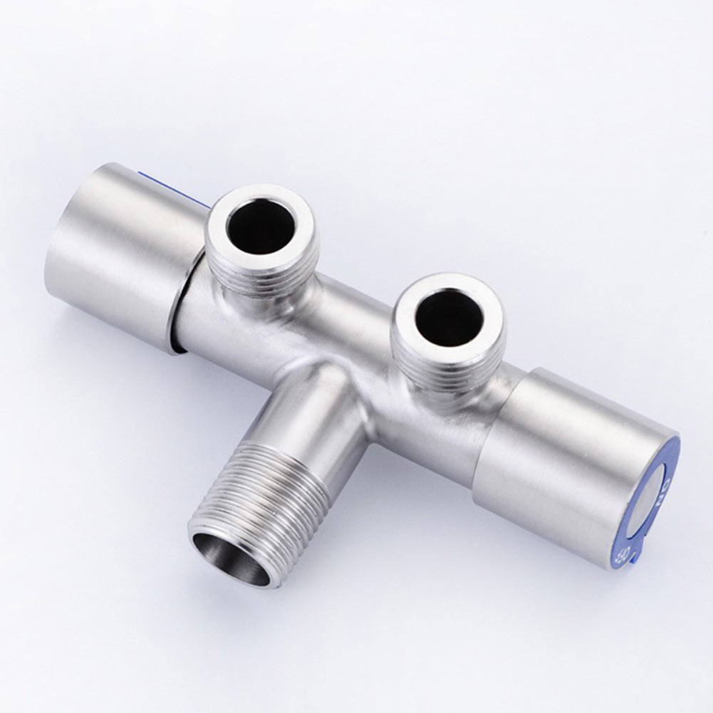 Bathroom Faucet Double Handle Dual Control Stainless Steel Cold Water Faucet Bathroom Washing Machine Faucet Triangle Valve