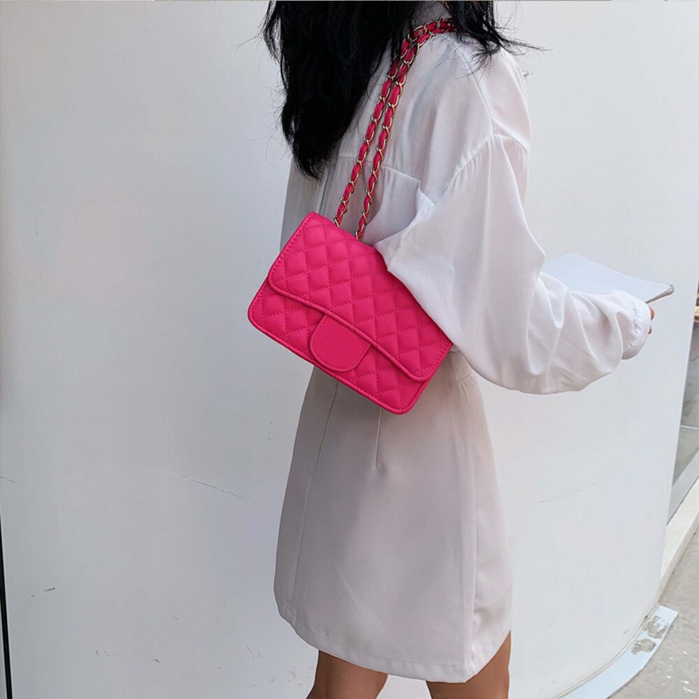 Bag female mini bag ins super fire shoulder messenger bag small fragrant rhombus chain bag