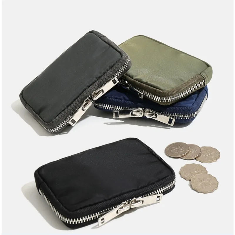 Carteira japonesa masculina, bolsa de armazenamento de fones de ouvido, porta cartão de crédito, para meninos e meninas, organizador de cartão bancário, bolsa de moedas com zíper