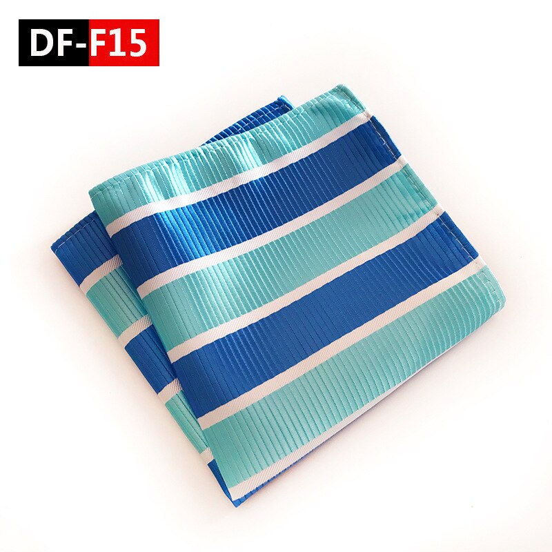 20 Style Luxury Striped Men Pocket Square Hanky Classic Wedding Party Handkerchief Soft Silk Vintage Hankies Chest Towel: DF-F15