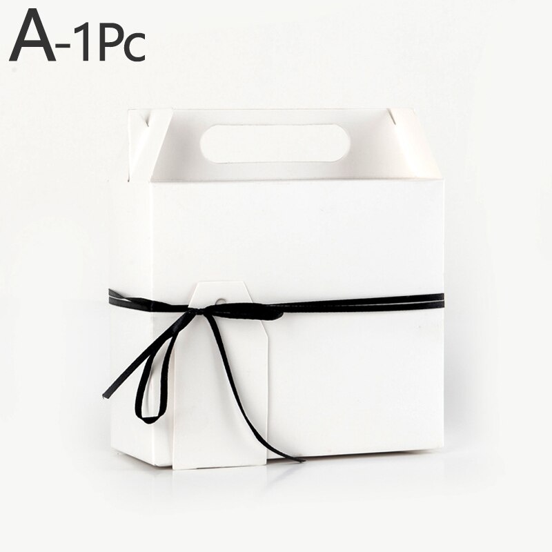 Grote Snack Cookie Chocolade Box W/Handvat Kraftpapier Dozen Snoep F/Valentijnsdag Bruiloft Verjaardag party Verpakking Zak: 01