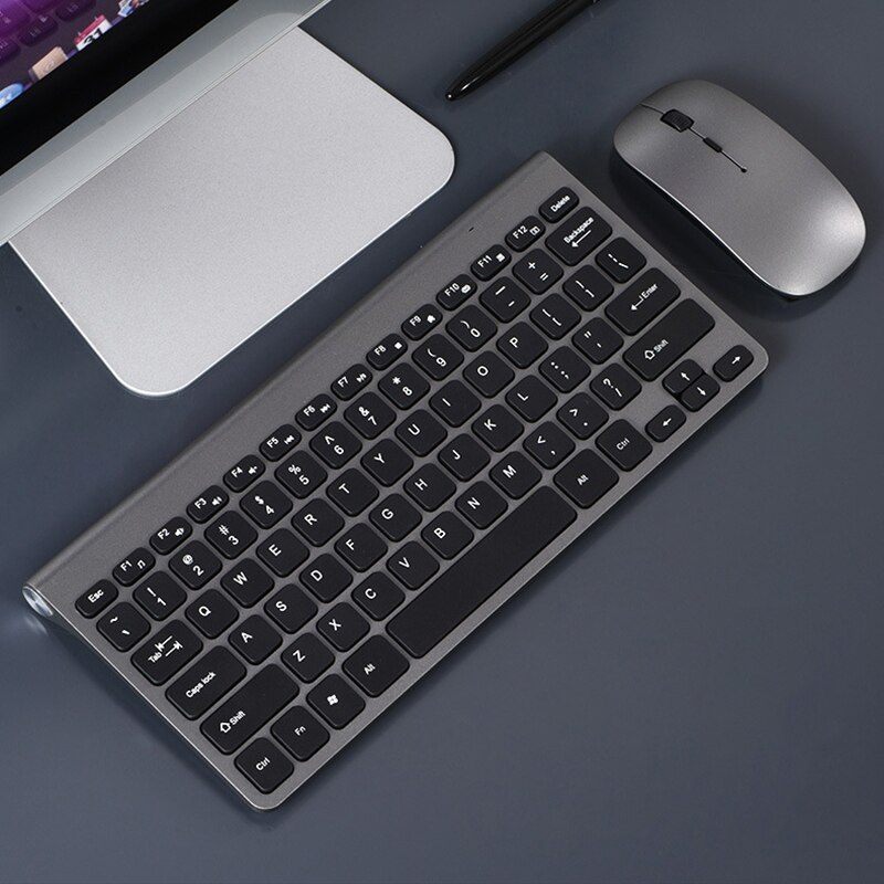 Ultra-Thin Portable Wireless Keyboard and Mouse Combo 78 Keys Noiseless 2.4G Keyboard Mouse for Mac/Dell/Lenovo Win XP/10 TV Box