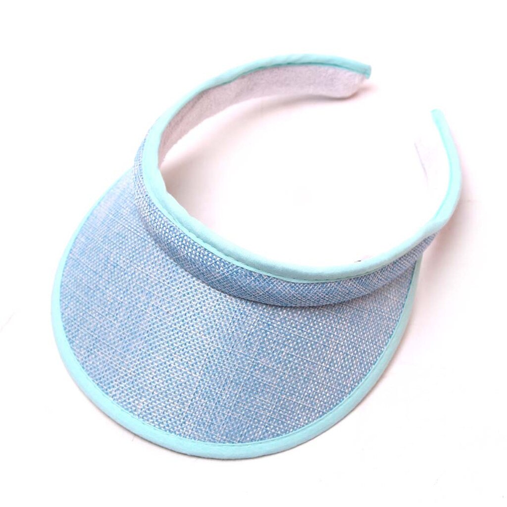 Männer Frauen Sommer Hüte Sonnenhüte Einstellbare Sport Stirnband Klassische Sonne Sport Visier Hut Cap Freien Reise Wandern Einfache Kappe: Sky Blue