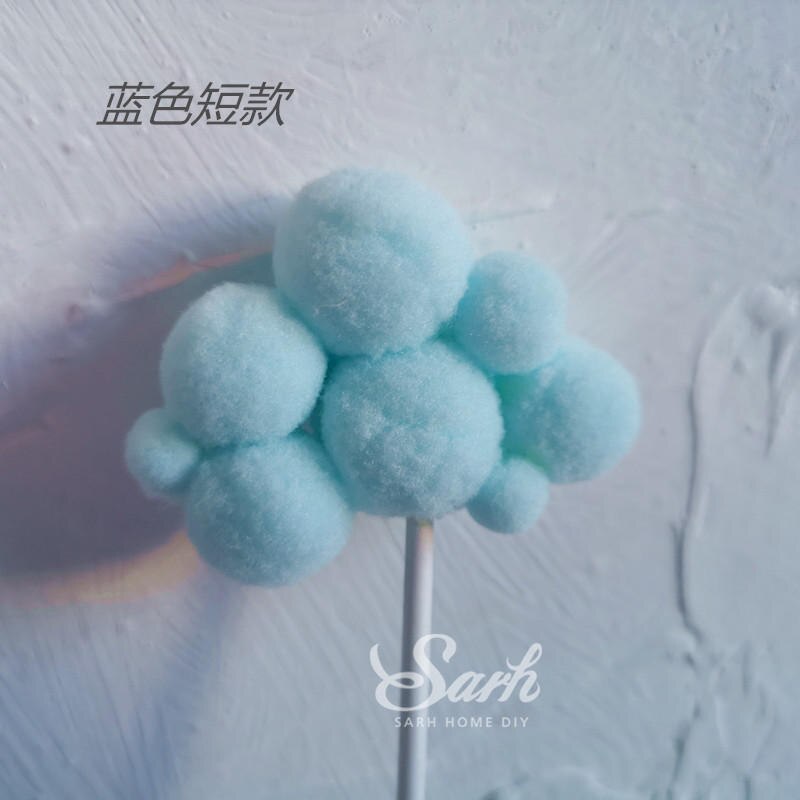 Décoration de la tête souris rose et bleu | En forme de cœur, moulin à vent, décoration de gâteau joyeux anniversaire, pour fête, fournitures de pâtisserie,: 3pc blue clouds
