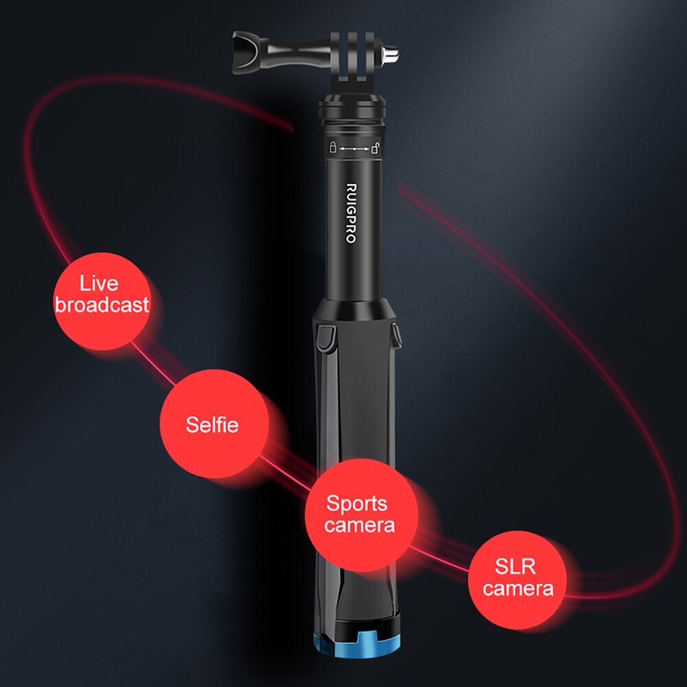 Trípode de mano para cámara deportiva, palo de Selfie extensible, monopié para DJI OSMO action Gopro Hero 10, 9, 8, 7, 6, 5, 4, SJCAM, Xiaomi YI